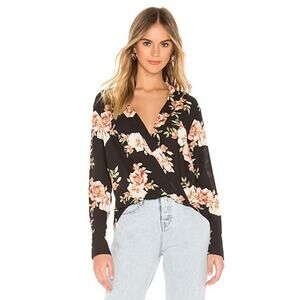 Likely Sophia Floral Mimi Top in Black Multi Womens Large Pink Classic‎ Boho